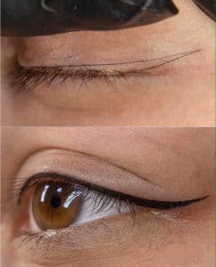 Permanent Eyeliner before and after photo